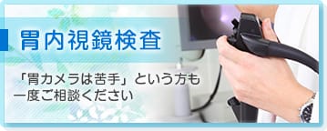 胃内視鏡検査　「胃カメラは苦手」という方も一度ご相談ください